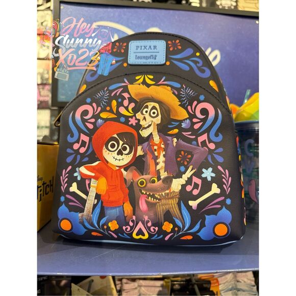 Loungefly Disney Pixar Coco Trio Art Mini Backpack Loungefly Disney Pixar Coco Miguel Hector Dante Trio Art  main image 3